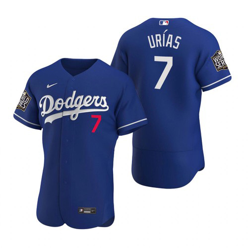 Men's Los Angeles Dodgers #7 Julio Urias Blue 2020 World Series stitched MLB Jersey Men's Los Angeles Dodgers #7 Julio Urias Blue 2020 World Series stitched MLB Jersey